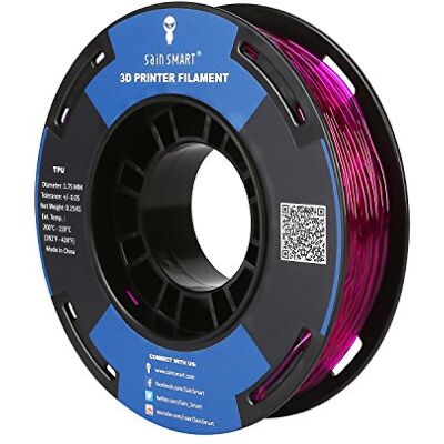 sainsmart piccola bobina 1,75 mm TPU flessibile filamento 3D 250 g, precisione dimensionale +/- 0,05 mm, Shore 95A, Lila sainsmart piccola bobina 1,75 mm TPU flessibile filamento 3D 250 g, precisione dimensionale +/- 0,05 mm, Shore 95A, Lila