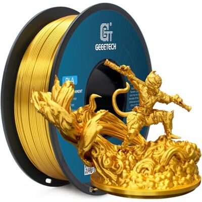 GEEETECH Filamento PLA 1,75 mm Silk Gold, 1KG PLA 3D Printer Filamento GEEETECH Filamento PLA 1,75 mm Silk Gold, 1KG PLA 3D Printer Filamento