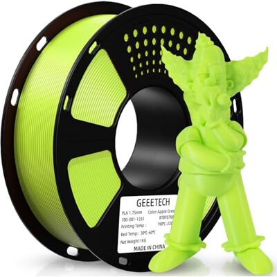 GEEETECH Filamento PLA 1,75 mm, Filamento Stampante 3d 1 kg 1 Bobina, PLA 3D Printer Filamento, PLA Apple Green GEEETECH Filamento PLA 1,75 mm, Filamento Stampante 3d 1 kg 1 Bobina, PLA 3D Printer Filamento, PLA Apple Green