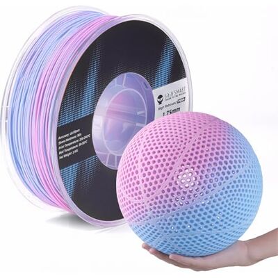 sainsmart PEBA High Rebound 90A Filamento flessibile, 1 kg, super PU con rimbalzo al 78%, 20% più leggero e doppio della velocità, spessore basato su nylon, 1,75 mm, blu e rosa sainsmart PEBA High Rebound 90A Filamento flessibile, 1 kg, super PU con rimbalzo al 78%, 20% più leggero e doppio della velocità, spessore basato su nylon, 1,75 mm, blu e rosa