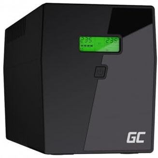 Green Cell ® Gruppo di continuità ups Potenza 1500VA (900W) 230V Alimentatore Protezione da sovratensioni Line Interactive AVR USB/RJ45 4X Schuko IEC Uscite con Display LCD