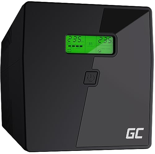 Green Cell ® Gruppo di continuità UPS Potenza 1000VA (600W) 230V Alimentatore protezione da sovratensioni line interactive AVR USB/RJ45 2X Schuko 2X IEC Uscite con Display LCD
