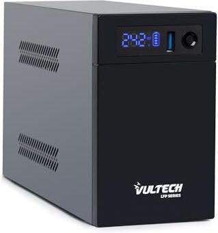 Vultech UPS750VA-LFP Gruppo di continuità UPS Serie LFP al litio potenza 750VA 400Watt con batterie al litio Garanzia 2 anni, protezione da Blackout, sbalzi di tensione per Pc, videosorveglianza AVR