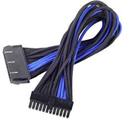 Silverstone SST-PP07-MBBA cavo di estensione sleevato Motherboard 24pin a 24pin, 30cm, nero/blu