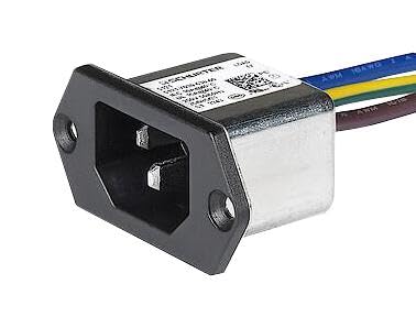 Generic CONN, IEC C14 INLET, 10A/250VAC, VITE, Moduli di ingresso di alimentazione IEC filtrati (3-132-195), confezione da 1