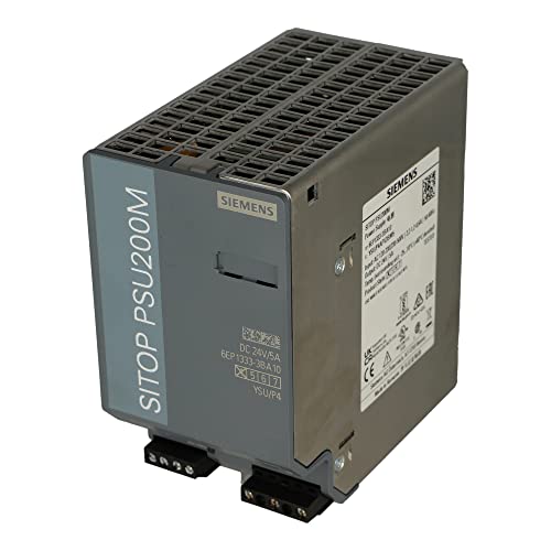 Siemens 6EP1333-3BA10    SITOP PSU200M POWER SUPPLY IN: 120/230-500 VAC OUT: 24VDC/5A