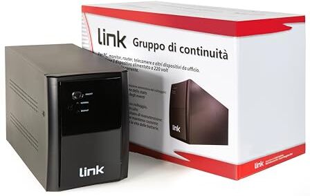 LINK LKUPS1500 Gruppo di Continuità LINE INTERACTIVE PWM 1500 VA 900 WATT Con 4 Prese cavo e spina Italiani