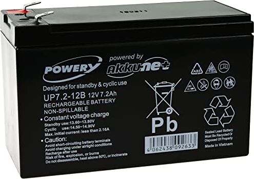 akku-net Batteria al Gel di Piombo per:ups APC Back-ups CS 500, 12V, Lead-Acid