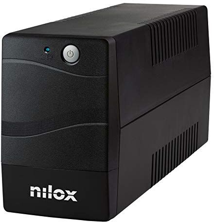 Nilox , UPS Premium Line Interactive da 600VA, Stabilizzatore di Tensione Tramite AVR, Protegge Computer e Periferiche dai Blackout e Disturbi della Rete Elettrica, con Tecnologia Line Interactive