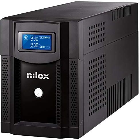 Nilox , UPS Premium Line Interactive Sinewave LCD da 2000VA/1400W, UPS Line Interactive ad Onda Sinusoidale Perfetta, Protegge Piccole Reti, Workstation, Computer e Periferiche da Blackout