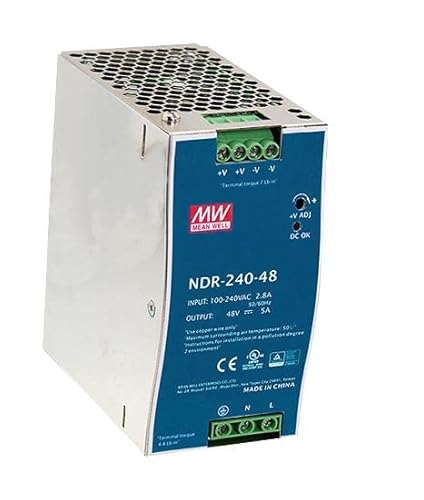 Generic Alimentatore, AC-DC, 24 V, 10 A, morsettiera per montaggio su guida DIN, convertitori CA/CC (NDR-240-24), confezione da 1