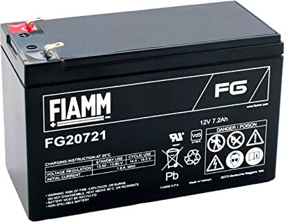 FIAMM FG20721 batteria UPS 7,2 Ah 12 V Batteria UPS (Nero, 7,2 Ah, 12 V, 1 pezzo(i), 5 anno/i, 2,43 lb)