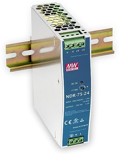 MEAN WELL NDR-75-24 alimentatore per computer 76,8 W Blu, Metallico