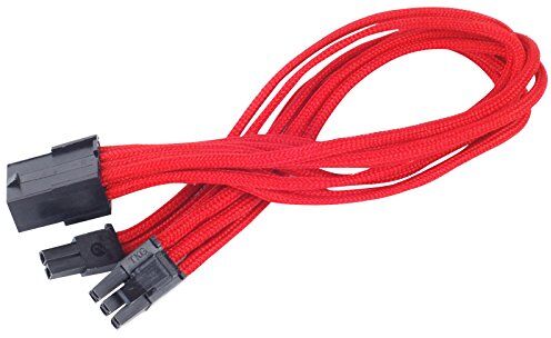 Silverstone SST-PP07-PCIR cavo di estensione sleevato 8pin a PCI-E 6+2pin, 25cm, rosso