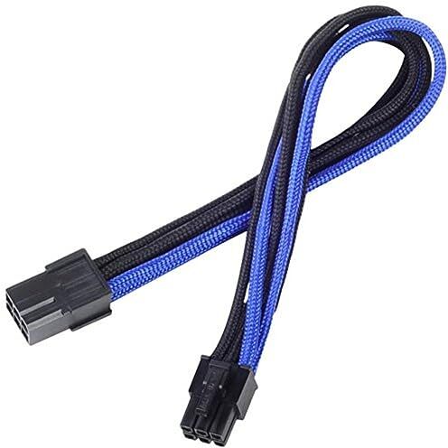 Silverstone SST-PP07-IDE6BA Cavo Estensione sleevato 6pin a PCI-E 6pin, 25cm, Nero/Blu