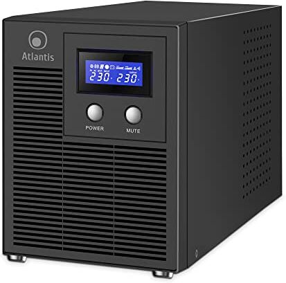 Atlantis A03-HP3003P Gruppo di Continuità Onda Sinusoidale Pura 2000VA 1400W Line Interactive, display LCD, porta USB-HID, 6 uscite IEC, 2 batterie 12V-9Ah, porta seriale RS232, slot per SNMP, softwar