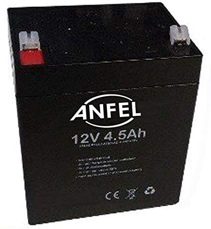 ANFEL Batteria ricaricabile al Piombo 12V 4,5Ah Faston 4,8mm misure 90 x 70 x 101 mm per UPS allarmi sirene