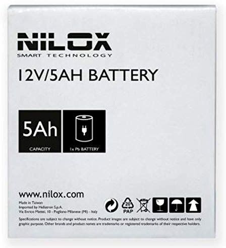 Nilox 17NXBA5A00001 Batteria di Ricambio per UPS, Acido piombo (VRLA), 5Ah 12V