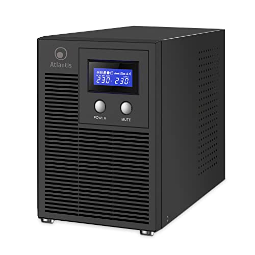 Atlantis A03-HP4003P Gruppo di Continuità Onda Sinusoidale Pura 3000VA 2100W Line Interactive, display LCD, porta USB-HID, 6 uscite IEC, 4 batterie 12V-7Ah, porta seriale RS232, slot per SNMP, softwa