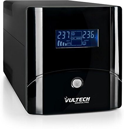 Vultech UPS2000VA-PRO Line Interactive Gruppo di Continuità con LCD, Nero [Italia]