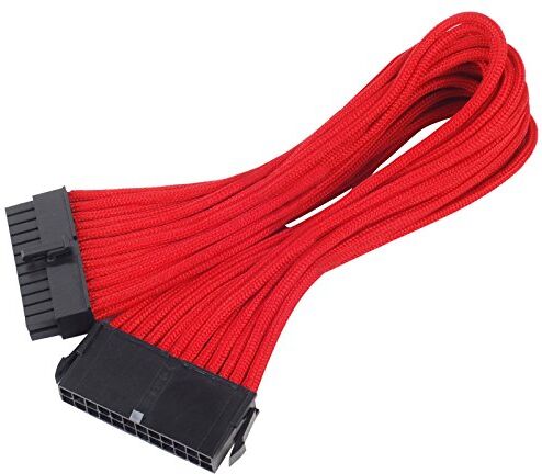 Silverstone SST-PP07-MBR cavo di estensione sleevato Motherboard 24pin a 24pin, 30cm, rosso