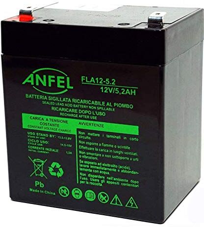 ANFEL Batteria VRLA al piombo 12V 4.5Ah per UPS APC ricaricabile 5Ah alimentazione di emergenza