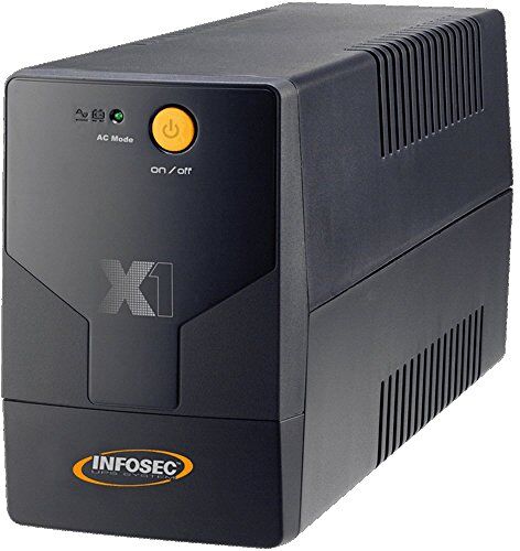 INFOSEC UPS SYSTEM Infosec X1 EX-700 Gruppo di continuità 700 VA, 2 Prese Schuko/FR, 1 Spia, Colore: Nero