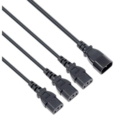 VulTech MU-UPS04 Cavo Sdoppiatore Splitter di Alimentazione per UPS Ingresso 1x IEC C14 a Tripla Uscita 3x C13 Multipresa Flessibile 1m Max Carico 3000W 10A 250V per Server, Monitor e Ufficio VulTech MU-UPS04 Cavo Sdoppiatore Splitter di Alimentazione per UPS Ingresso 1x IEC C14 a Tripla Uscita 3x C13 Multipresa Flessibile 1m Max Carico 3000W 10A 250V per Server, Monitor e Ufficio