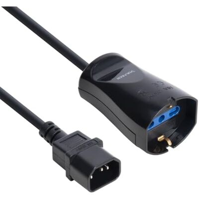 VulTech MU-UPS02 Adattatore Cavo di Alimentazione corto 20cm da IEC C14 MASCHIO 10/16A BIPASSO SCHUKO FEMMINA, Spina IEC, Presa Schuko Bipasso, per ciabatte, PC, Gruppi di Continuità UPS, Max 2500W VulTech MU-UPS02 Adattatore Cavo di Alimentazione corto 20cm da IEC C14 MASCHIO 10/16A BIPASSO SCHUKO FEMMINA, Spina IEC, Presa Schuko Bipasso, per ciabatte, PC, Gruppi di Continuità UPS, Max 2500W