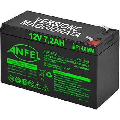 ANFEL Batteria Lead Acid AGM 12V 7.2Ah al Piombo Ricaricabile Ciclica Pila Batteria Ermetica Batterie di Ricambio per ups Antifurto Prodotti Medici Bambini Moto Bambini Auto ANFEL Batteria Lead Acid AGM 12V 7.2Ah al Piombo Ricaricabile Ciclica Pila Batteria Ermetica Batterie di Ricambio per ups Antifurto Prodotti Medici Bambini Moto Bambini Auto