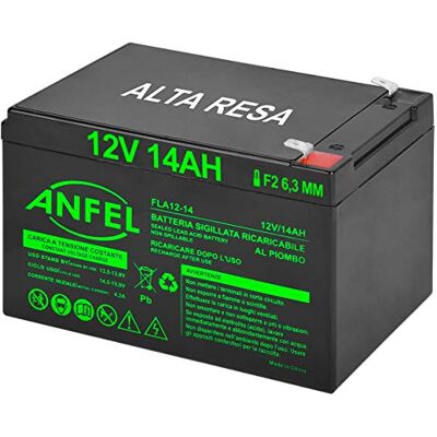 ANFEL Batteria Lead Acid AGM 12V 14Ah al Piombo Ricaricabile Pila Batteria Ermetica Batterie di Ricambio per Bici Scooter Trattorino Tosaerba Carrelli Golf Cars Carrozzina Tagliaerba ANFEL Batteria Lead Acid AGM 12V 14Ah al Piombo Ricaricabile Pila Batteria Ermetica Batterie di Ricambio per Bici Scooter Trattorino Tosaerba Carrelli Golf Cars Carrozzina Tagliaerba