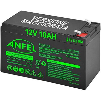 ANFEL Batteria Lead Acid AGM 12V 10Ah Al Piombo Ricaricabile Pila batteria Ermetica Batterie di ricambio per UPS Bici elettriche Emergenza Elettronica Trattorino Quad ANFEL Batteria Lead Acid AGM 12V 10Ah Al Piombo Ricaricabile Pila batteria Ermetica Batterie di ricambio per UPS Bici elettriche Emergenza Elettronica Trattorino Quad