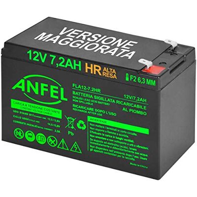 ANFEL Batteria Ricaricabile 12 Volt 7,2 ah HR Alta RESA da Cambio per USV APC Back-ups ES 700 ES 550 ups 750 APC RBC2 USV APC ups 650 Compatibile FG20722 ANFEL Batteria Ricaricabile 12 Volt 7,2 ah HR Alta RESA da Cambio per USV APC Back-ups ES 700 ES 550 ups 750 APC RBC2 USV APC ups 650 Compatibile FG20722