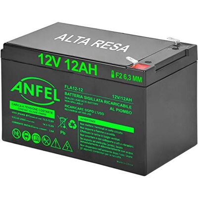 ANFEL Batteria Lead Acid AGM 12V 12Ah al Piombo Ricaricabile Pila Batteria Ermetica Batterie di Ricambio per Bici Scooter Trattorino Tosaerba Carrelli Golf Cars Carrozzina Tagliaerba ANFEL Batteria Lead Acid AGM 12V 12Ah al Piombo Ricaricabile Pila Batteria Ermetica Batterie di Ricambio per Bici Scooter Trattorino Tosaerba Carrelli Golf Cars Carrozzina Tagliaerba