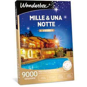 WONDERBOX Cofanetto Regalo Mille & Una Notte e Delizie 9000 Soggiorni per 2 Persone 1 Notte + Cena + Colazione Idee Regalo Donna o Uomo WONDERBOX Cofanetto Regalo Mille & Una Notte e Delizie 9000 Soggiorni per 2 Persone 1 Notte + Cena + Colazione Idee Regalo Donna o Uomo