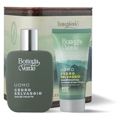 Bottega Verde Cedro Selvaggio, Confezione Regalo Uomo con Eau de Toilette 50 ml e Shampoo Doccia 50 ml, in un Elegante Cofanetto, Idea Regalo Bottega Verde Cedro Selvaggio, Confezione Regalo Uomo con Eau de Toilette 50 ml e Shampoo Doccia 50 ml, in un Elegante Cofanetto, Idea Regalo