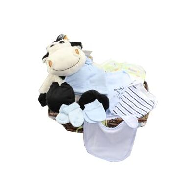 DONREGALOWEB Cesto neonato blu con jeans, vestiti e pannolini DONREGALOWEB Cesto neonato blu con jeans, vestiti e pannolini