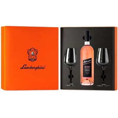 Lamborghini Cofanetto Regalo con Bottiglia di Vino e 2 Calici (GIFT, ROSE' MERLOT) Lamborghini Cofanetto Regalo con Bottiglia di Vino e 2 Calici (GIFT, ROSE' MERLOT)