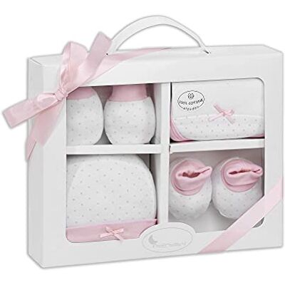 Interbaby Set Regalo 4 Pezzi Per Neonati In Rosa 300 g Interbaby Set Regalo 4 Pezzi Per Neonati In Rosa 300 g