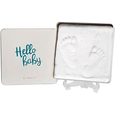ART Magic Box Scatola Quadrata In Metallo Con Kit Impronta Per Calco Di Mani E Piedi Del Neonato, Regalo Nascita O Bomboniera Battesimo, Essentials ART Magic Box Scatola Quadrata In Metallo Con Kit Impronta Per Calco Di Mani E Piedi Del Neonato, Regalo Nascita O Bomboniera Battesimo, Essentials