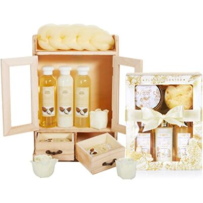 Brubaker Cosmetics Set di Cura 2 in 1 Set di Bellezza Grande da 15 Pezzi Signore Set da Doccia e da Bagno Set Regalo per Donna con Mobiletto in Legno Deco Vaniglia Rosa Menta Brubaker Cosmetics Set di Cura 2 in 1 Set di Bellezza Grande da 15 Pezzi Signore Set da Doccia e da Bagno Set Regalo per Donna con Mobiletto in Legno Deco Vaniglia Rosa Menta