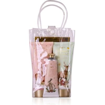 accentra Set regalo ROMANTIC DREAMS in borsa trasparente con 200 ml docciaschiuma, 200 ml lozione corpo, 60 ml crema mani & unghie, regalo donna Natale, profumo rosa tè & velluto, rosa/oro accentra Set regalo ROMANTIC DREAMS in borsa trasparente con 200 ml docciaschiuma, 200 ml lozione corpo, 60 ml crema mani & unghie, regalo donna Natale, profumo rosa tè & velluto, rosa/oro