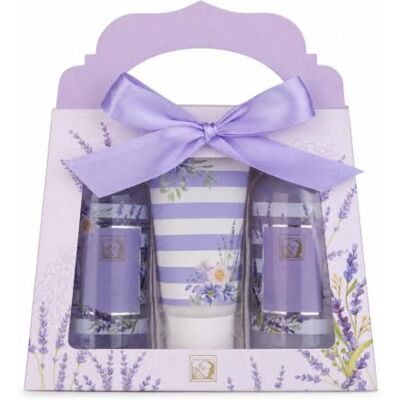 accentra Set 3 pezzi con gel doccia, lozione per il corpo e bagnoschiuma da donna LaVENDEL in bella confezione regalo per compleanno, San Valentino e Natale accentra Set 3 pezzi con gel doccia, lozione per il corpo e bagnoschiuma da donna LaVENDEL in bella confezione regalo per compleanno, San Valentino e Natale