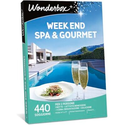 WONDERBOX Cofanetto Regalo Week End Spa & Gourmet per 2 Persone 1 notte + colazione + 1 attività benessere + 1 cena Più di 440 soggiorni Hotel 4* e 3*, hotel benessere, resort WONDERBOX Cofanetto Regalo Week End Spa & Gourmet per 2 Persone 1 notte + colazione + 1 attività benessere + 1 cena Più di 440 soggiorni Hotel 4* e 3*, hotel benessere, resort
