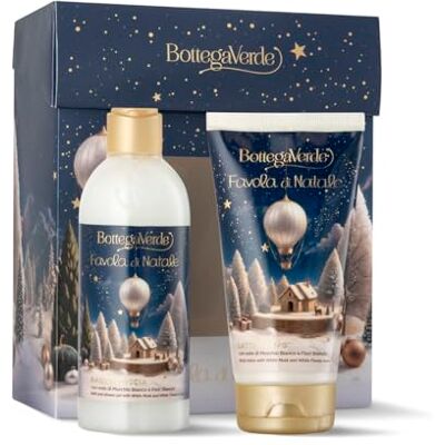 Bottega Verde Cofanetto Regalo Favola di Natale, con Bagnodoccia 250 ml e Latte Corpo 150 ml, Profumo di Muschio Bianco e Fiori Bianchi, Idea Regalo Magica Bottega Verde Cofanetto Regalo Favola di Natale, con Bagnodoccia 250 ml e Latte Corpo 150 ml, Profumo di Muschio Bianco e Fiori Bianchi, Idea Regalo Magica