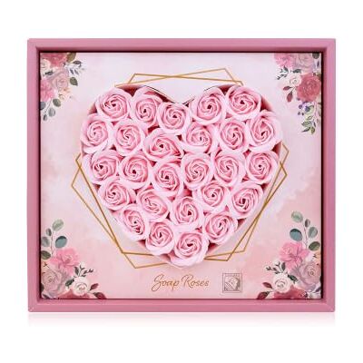 accentra Baderosen in confezione regalo con motivo a cuore per donne, 26 x 3,5 g, rose, coriandoli da bagno con profumo rosa, idea regalo decorativa in cornice riutilizzabile per compleanno e festa accentra Baderosen in confezione regalo con motivo a cuore per donne, 26 x 3,5 g, rose, coriandoli da bagno con profumo rosa, idea regalo decorativa in cornice riutilizzabile per compleanno e festa