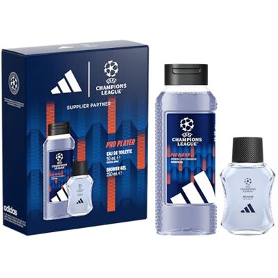 adidas , Cofanetto Regalo UEFA Champions League Pro Player, Eau de Toilette 50 ml e Docciaschiuma 250ml adidas , Cofanetto Regalo UEFA Champions League Pro Player, Eau de Toilette 50 ml e Docciaschiuma 250ml
