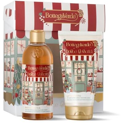 Bottega Verde Cofanetto Regalo Dolce Felicità, con Bagnodoccia 250 ml e Latte Corpo 150 ml, Profumo di Nocciola e Caramello Salato, Idea Regalo Bottega Verde Cofanetto Regalo Dolce Felicità, con Bagnodoccia 250 ml e Latte Corpo 150 ml, Profumo di Nocciola e Caramello Salato, Idea Regalo