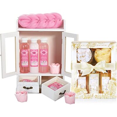 Brubaker Cosmetics Set di Cura 2 in 1 Set di Bellezza Grande da 15 Pezzi Signore Set da Doccia e da Bagno Set Regalo per Donna con Mobiletto in Legno Deco Vaniglia Rosa Menta Brubaker Cosmetics Set di Cura 2 in 1 Set di Bellezza Grande da 15 Pezzi Signore Set da Doccia e da Bagno Set Regalo per Donna con Mobiletto in Legno Deco Vaniglia Rosa Menta