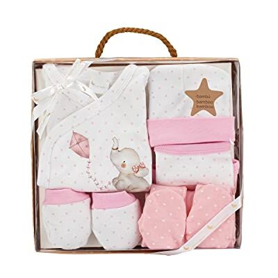 Interbaby Set Regalo, Corredino da 5 pezzi per neonati"Elefante" rosa Interbaby Set Regalo, Corredino da 5 pezzi per neonati"Elefante" rosa